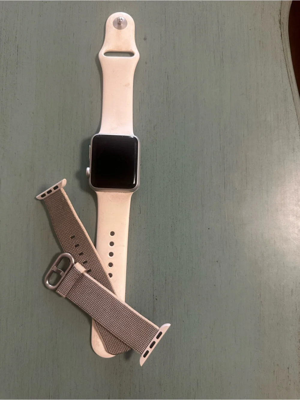 Apple Watch Series 1 in White with Gray Nylon Replacement Strap